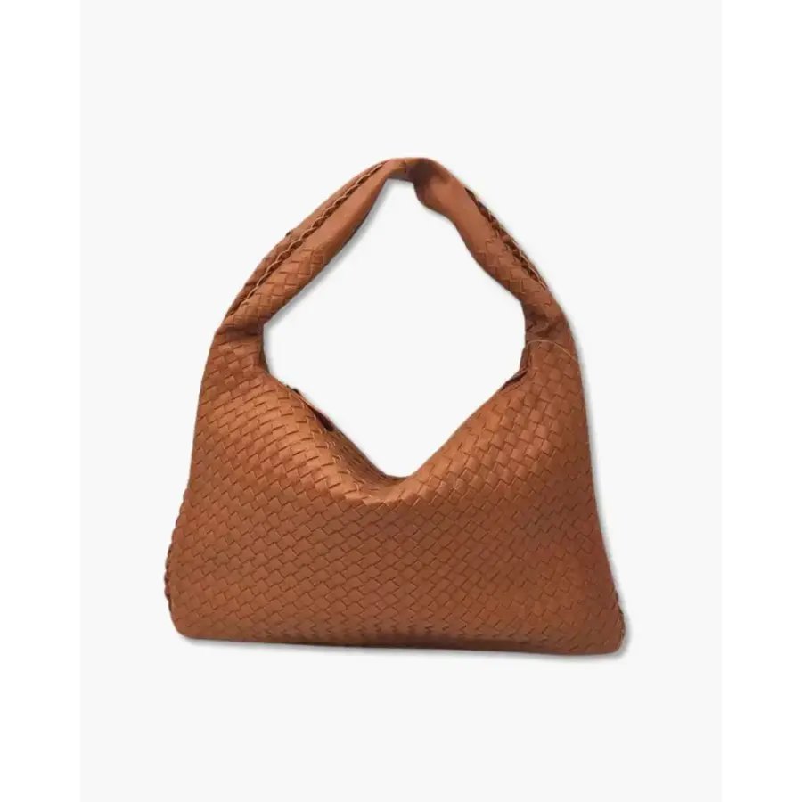 Sculpted Shoulder Bag in Bronze, showing handle reinforcement and linen tape construction