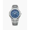Valmont steel timepiece watch blue dial, 41mm brushed stainless case