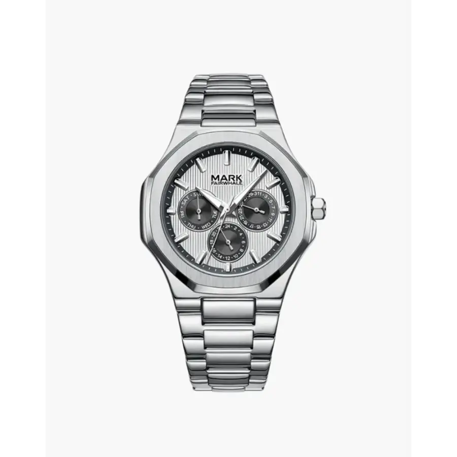 Valmont steel timepiece watch silver dial, polished stainless strap