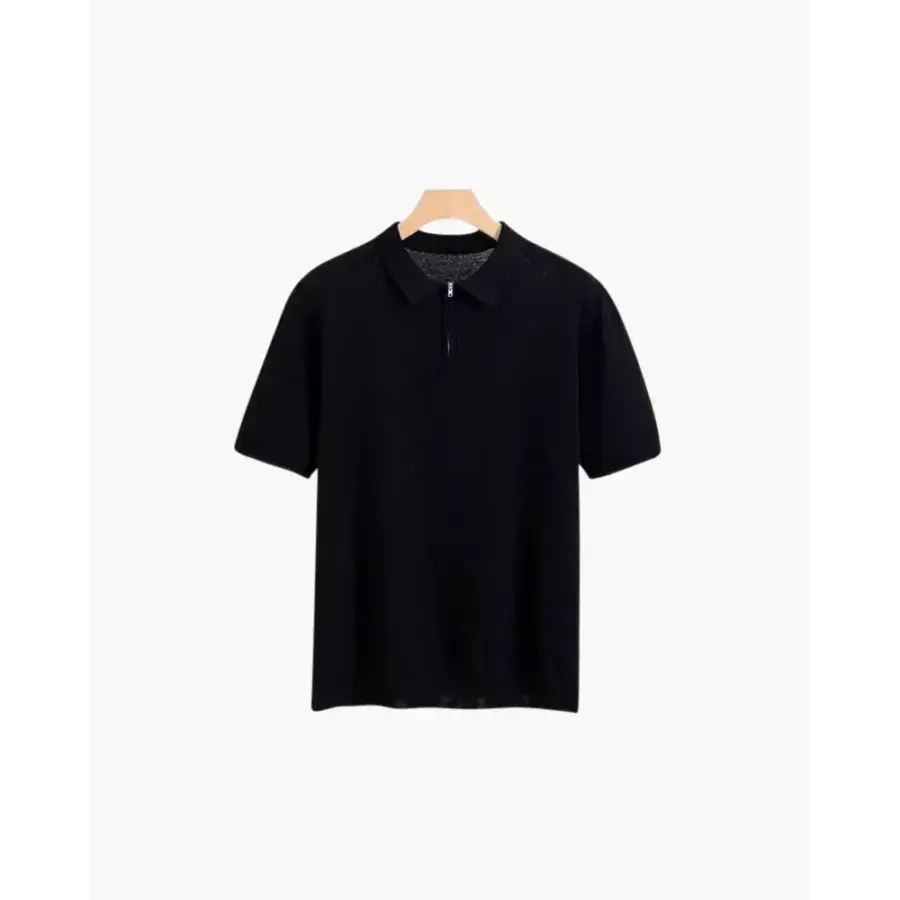 Valencia Zip Polo Shirt - Black / S
