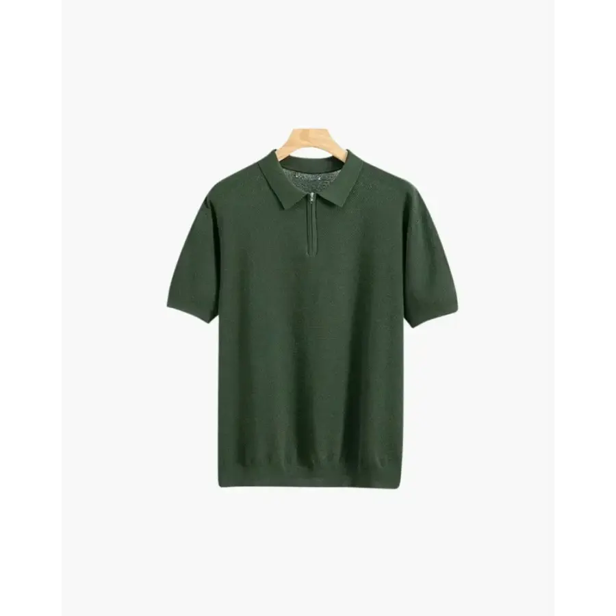 Valencia Zip Polo Shirt - Dark Green / S
