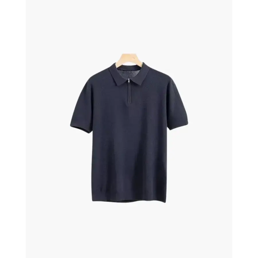 Valencia Zip Polo Shirt - Navy Blue / S