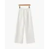 Palais wide-leg trousers in ivory, high-rise fit, full-length view