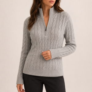 Signature Cotton Half-Zip - Gray S